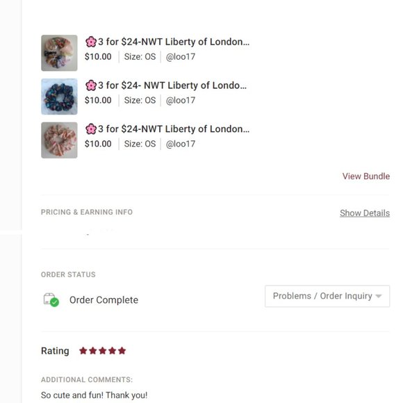 Liberty of London Art Fabric Scrunchie Strawberry Thief Copper Purple Floral - Picture 5 of 8